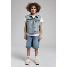 Zion Unisex Çocuk Yelek Denim