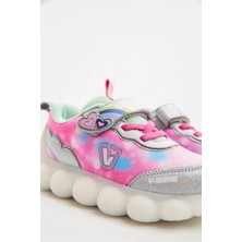 Vicco Kız Çocuk Gümüş Işıklı Balloon Sneaker