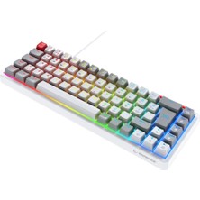 Rampage Yoru Mını Beyaz/gri Type-C Bağlantılı Outemu Red Swich Q Mekanik Gaming Oyuncu Klavye Rgb