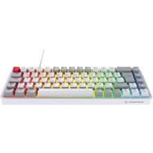 Rampage Yoru Mını Beyaz/gri Type-C Bağlantılı Outemu Red Swich Q Mekanik Gaming Oyuncu Klavye Rgb