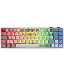 Rampage Yoru Mını Beyaz/gri Type-C Bağlantılı Outemu Red Swich Q Mekanik Gaming Oyuncu Klavye Rgb