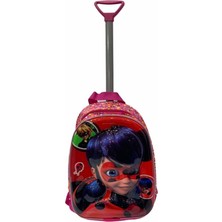 Anaokulu Çekçekli Sırt Çantası Maskeli Kırmızı GN-016