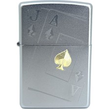 Zippo Spades Black Jack Dizayn Satin Chrome Çakmak