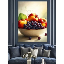 Meyve Dolu Kase Dekoratif Kanvas - Mdf Ahşap Tablo