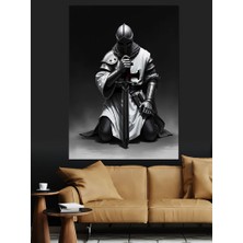 Ortaçağ Şövalyesi Dekoratif Kanvas - Mdf Ahşap Tablo