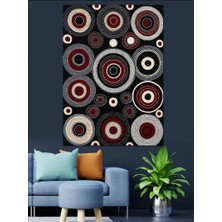 Retro Çember Deseni Dekoratif Kanvas - Mdf Ahşap Tablo