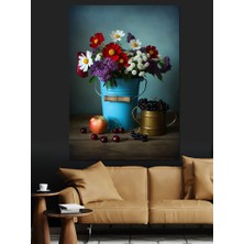 Kır Çiçeği Vazosu Dekoratif Kanvas - Mdf Ahşap Tablo