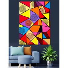 Geometrik Soyut Desenler Dekoratif Kanvas - Mdf Ahşap Tablo