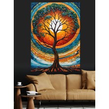 Dönen Yaşam Ağacı Dekoratif Kanvas - Mdf Ahşap Tablo