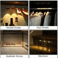 Mıknatıslı Şarjlı Ledli Sensörlü Duvar Aplik Taşınılabilir