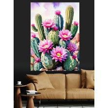 Pembe Çöl Çiçekleri Dekoratif Kanvas - Mdf Ahşap Tablo