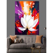 Nilüfer Çiçeği Patlama Renkler Dekoratif Kanvas - Mdf Ahşap Tablo