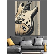 Klasik Elektro Gitar Dekoratif Kanvas - Mdf Ahşap Tablo
