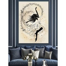 Notaların Üzerinde Dansçı Dekoratif Kanvas - Mdf Ahşap Tablo