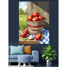 Elma Sepeti Manzarası Dekoratif Kanvas - Mdf Ahşap Tablo