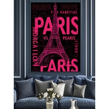 Paris Yazılı Tasarım Dekoratif Kanvas - Mdf Ahşap Tablo