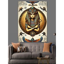 Firavun ve Mısır Motifleri Dekoratif Kanvas - Mdf Ahşap Tablo