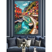 Tarihi Deniz Feneri ve Gemi Dekoratif Kanvas - Mdf Ahşap Tablo