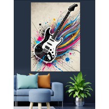 Elektrik Gitarın Coşkusu Dekoratif Kanvas - Mdf Ahşap Tablo