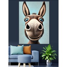 Sevimli Eşek ve Gülümseme Dekoratif Kanvas - Mdf Ahşap Tablo
