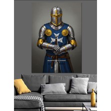 Ortaçağ Şövalyesi ve Zırhı Dekoratif Kanvas - Mdf Ahşap Tablo