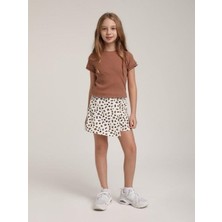 Escabel Kız Çocuk Pamuklu Kolları Kısa Fırfırlı T-Shirt