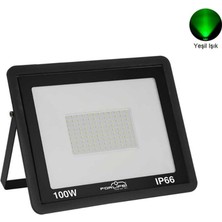 Forlife 100 Watt Slim Kasa LED Projektör (Yeşil Işık)