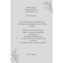 2 Parça Banyo Havlu Takımı  Pamuklu Çubuk Desen Yeşil