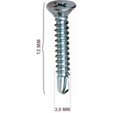 Matkap Uçlu Vida Yhb 3.9X13 mm Paket 50 Ad (+ - )
