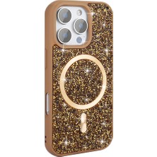 Teleplus iPhone 16 Pro Max Kılıf Glitter Mozaik Magsafeli Taşlı Pırlanta Kapak