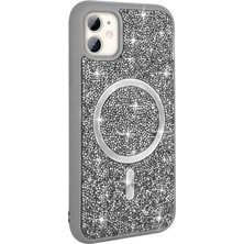 Teleplus iPhone 11 Kılıf Glitter Mozaik Magsafeli Taşlı Pırlanta Kapak