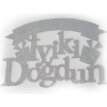 Simli Eva Çok Amaçlı Süs Iyi Ki Doğdun 27X19CM Gümüş