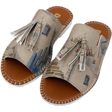 Kadın Vegan Deri Çok Renkli Terlik - Paperflowers Tasarım