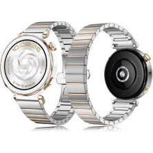 Sneezy Huawei Watch Gt5 Pro 42MM Ile Uyumlu Renk Detaylı 18MM Paslanmaz Çelik Metal Kordon Kayış