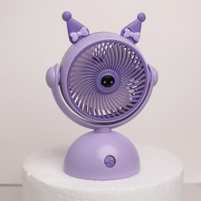 Kuromi Sanrio Şarjlı USB Telefon Tutucu Mini El Fanı Vantilatör Soğutucu