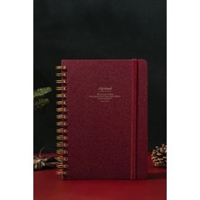 Victoria's Journals Canvas Sert Kapak Spiralli Defter A5 100GR 160 Sayfa Çizgili Bordo