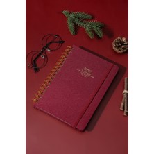 Victoria's Journals Canvas Sert Kapak Spiralli Defter A5 100GR 160 Sayfa Çizgili Bordo