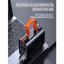 8in1 LCD Ekran Laptop Hızlı Şarj Powerbank - 30000MAH, 2/type-C PD100W, 2/usb 22.5W, LED Işık