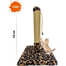 Panter Desen 42 cm Peluş Kaplama Tekli Kedi Tırmalama Tahtası | Tırmalamaya Dayanıklı Kompakt Yapı, Modern Tasarım ve Soft Renklerle Şık Görünüm