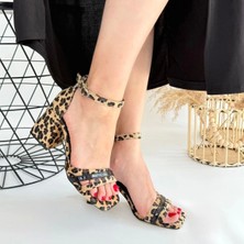 Ceylinmoda Lanja Leopar Süet Siyah Rugan Detaylı Ayakkabı