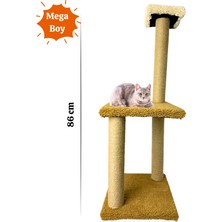 Peluş Dokulu Yumuşacık 86 cm İki Katlı Mega Boy Kedi Tırmalama Tahtası Soft Sevilen Renkler