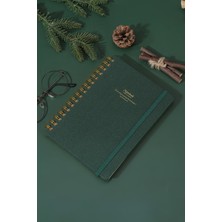 Victoria's Journals Canvas Sert Kapak Spiralli Defter A5 100GR 160 Sayfa Çizgili Yeşil