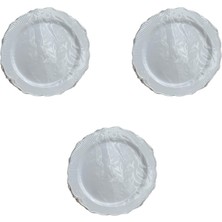 Parti Davet Piknik Doğum Günü Sert Plastik Mika Tabak - Beyaz - 18  cm . - 6'lı 3 Paket