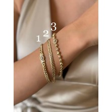 Xuping 14 K Altın Rengi Vip Seri Balık Sırtı Burgu Bileklik 20 cm