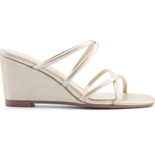Nine West Jora 5fx Altın Kadın Dolgu Topuk Terlik