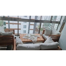 Odun's Vista 2+1+1 Bahçe Balkon Teras Ahşap Oturma Grubu