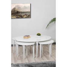 Furnline Mobilya Kian Serisi 4 1 Mdf Gürgen Ayak Orta Sehpa,yan Sehpa,zigon Sehpa