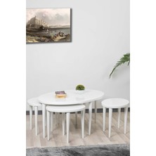 Furnline Mobilya Kian Serisi 4 1 Mdf Gürgen Ayak Orta Sehpa,yan Sehpa,zigon Sehpa