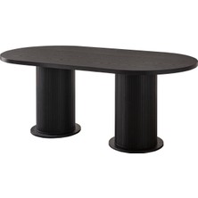 EDSY HOME Senkron Siyah Oval Masa ( Ayaklar Plastik )