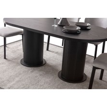 EDSY HOME Senkron Siyah Oval Masa ( Ayaklar Plastik )